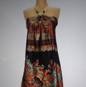 Great halter dress, feels like silk!